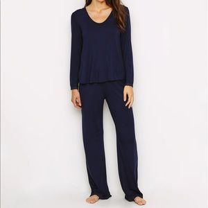 Barefoot Dreams Navy Luxe Milk Jersey Modal Pajama set + xtra MEDIUM shirt